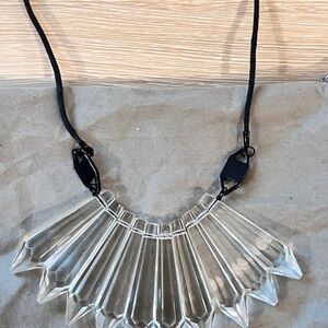 Prabal Gurung Elegant Crystal Necklace with Black Cord